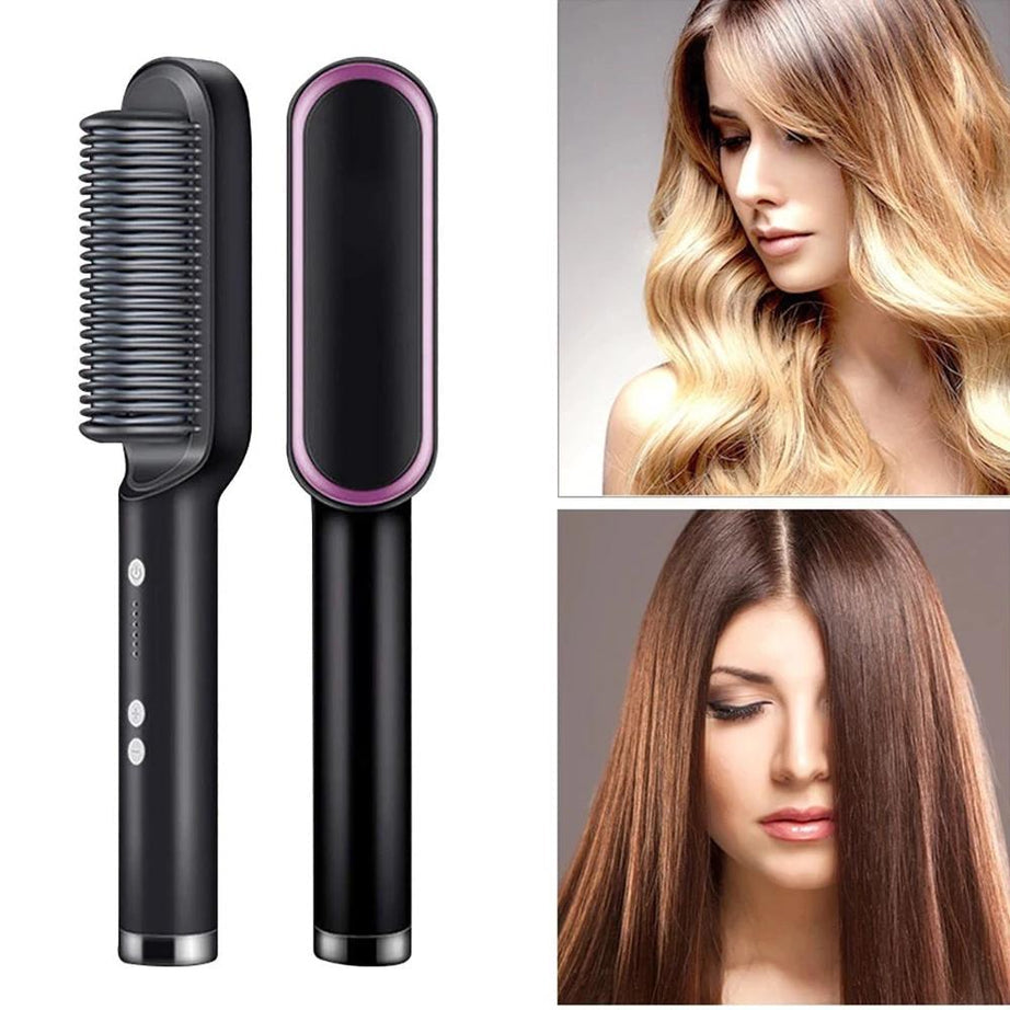 2 in 1 Hair Comb Straightener and Curler