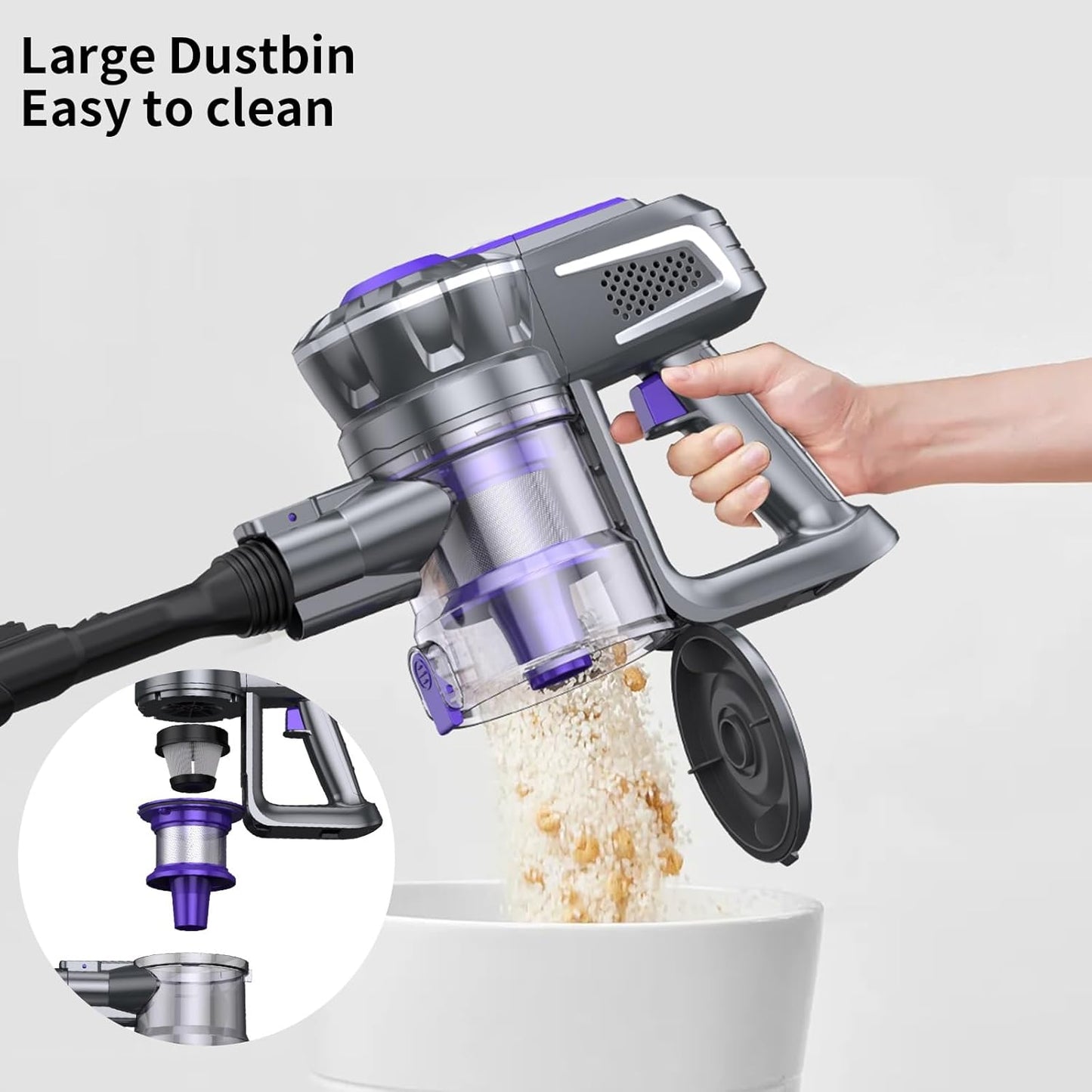 4-in-1 Cordless Vacuum Cleaner with LED Floor Brush