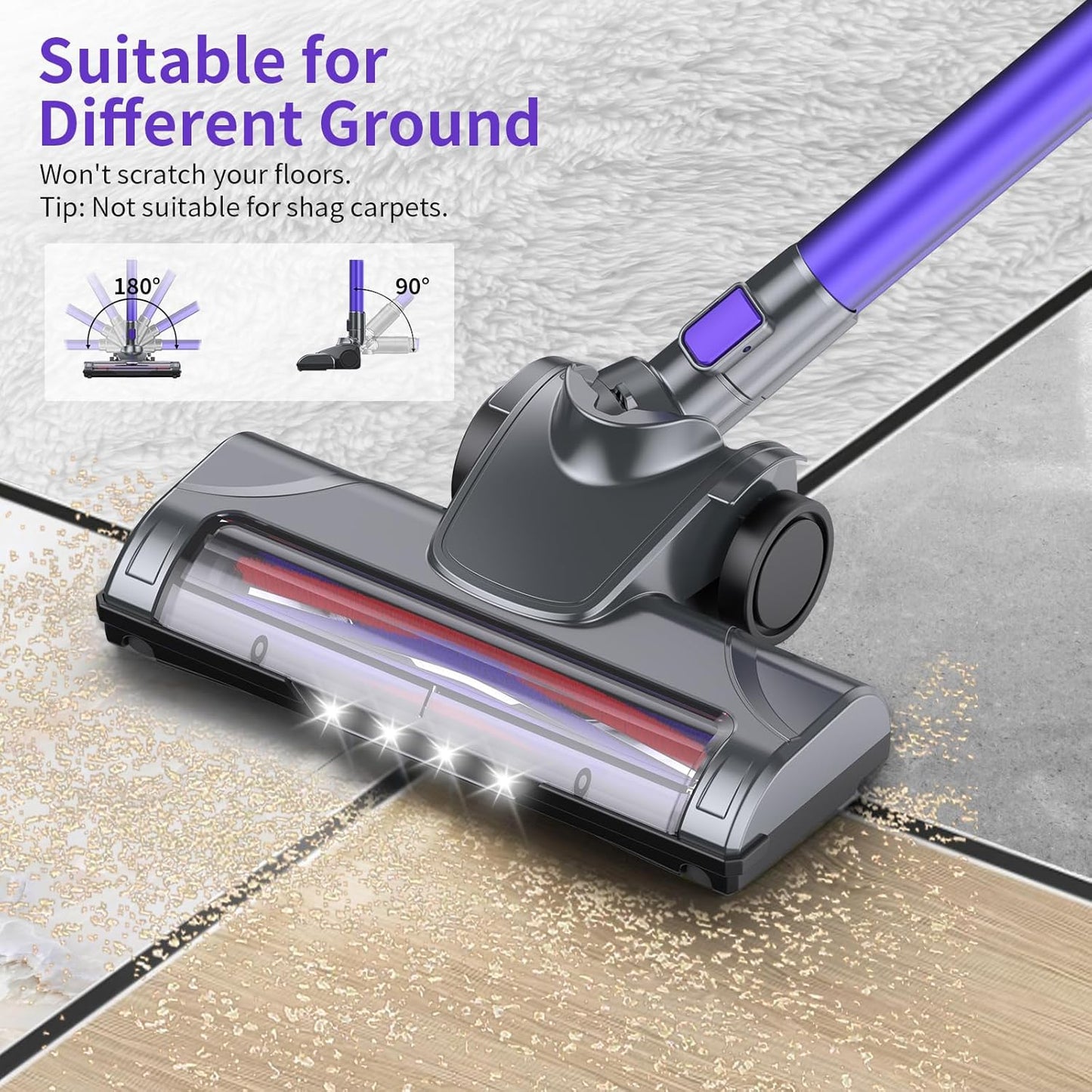 4-in-1 Cordless Vacuum Cleaner with LED Floor Brush