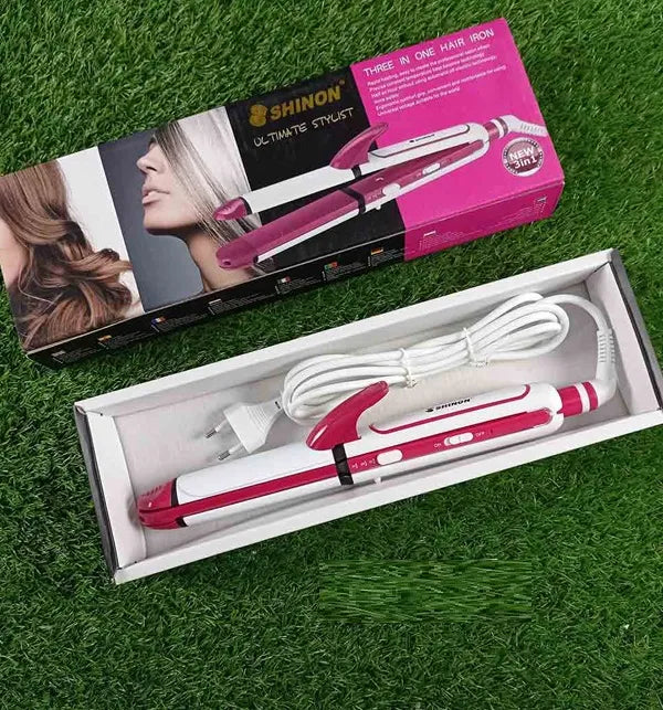 Imported Shinon 3 in 1 : Hair Straightener, Crimper And Curler
