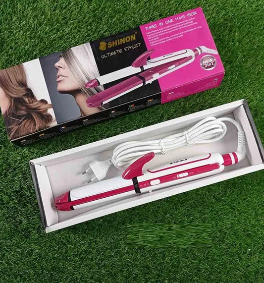 Imported Shinon 3 in 1 : Hair Straightener, Crimper And Curler