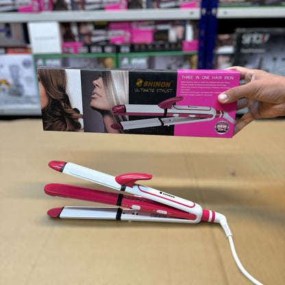 Imported Shinon 3 in 1 : Hair Straightener, Crimper And Curler