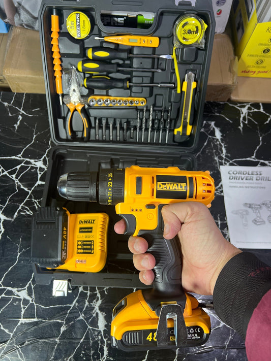 Dewalt 48v Drill machine set with full toolkit