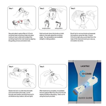 V Comb Electric  Lice Removal Machine