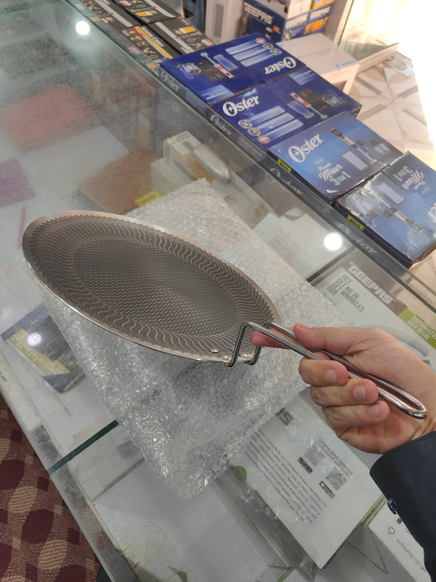 Lot imported 34 cm single handle honeycomb lesser coating tawa