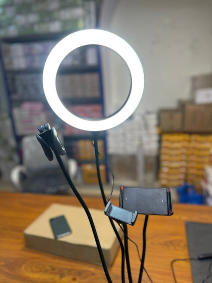 Selfie Ring Light With Phone Holder, Adjustable Light And Clamp