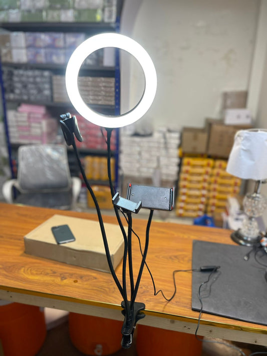 Selfie Ring Light With Phone Holder, Adjustable Light And Clamp