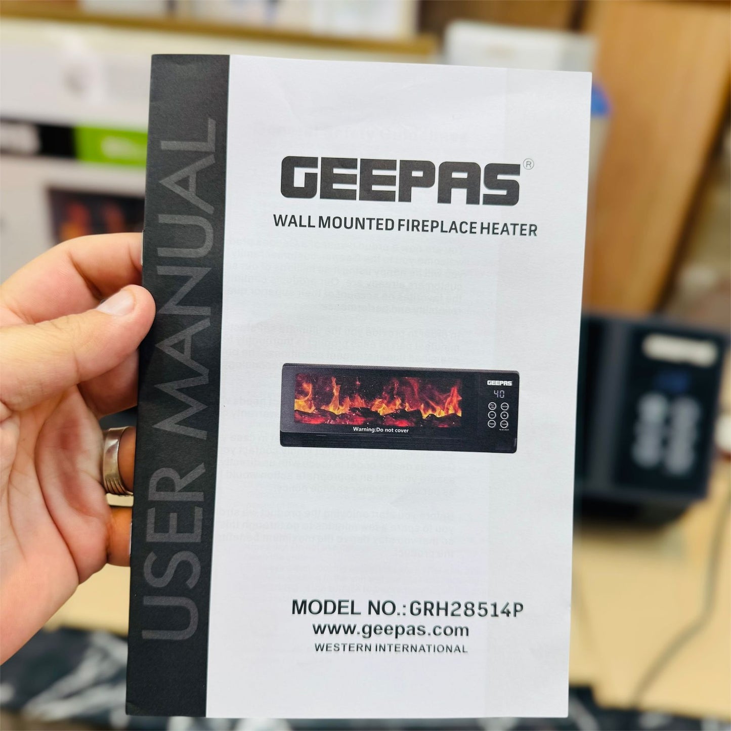 geepas  3D flame touch display blower wall heater GRH28514P