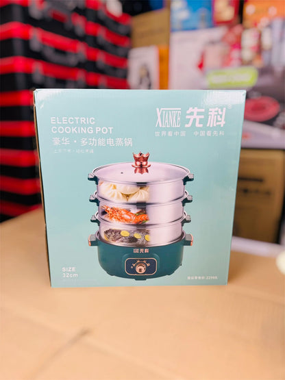 2 in 1  Cooking Pot and 3 layers Food steamer