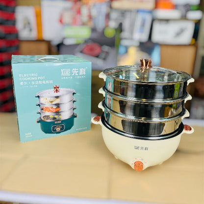 2 in 1  Cooking Pot and 3 layers Food steamer