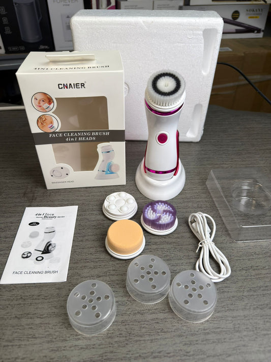 CNAlER 4-in-1 Electric Facial Cleansing Brush – Deep Pore Cleaner with Multiple Brush Heads