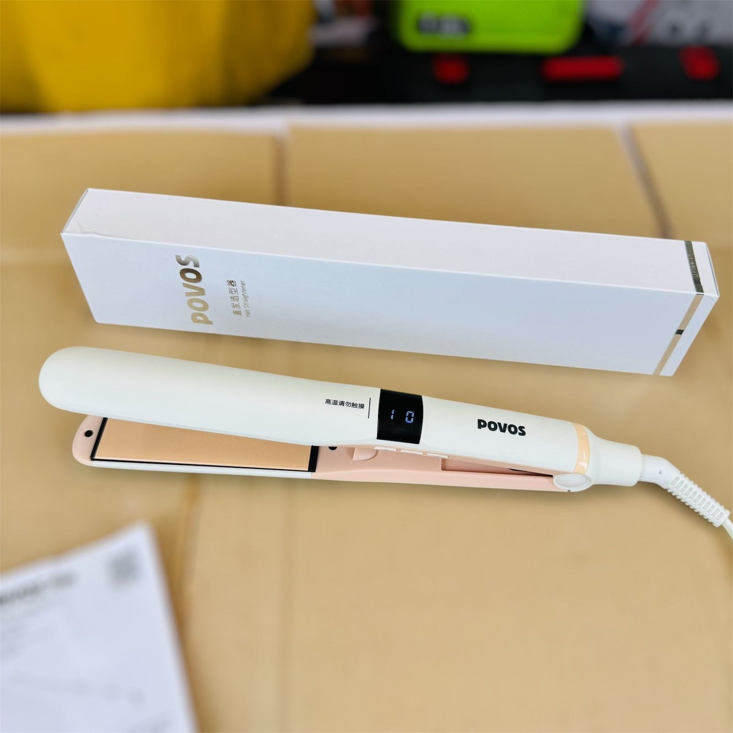 Povos Professional Hair Straightener – 220°C Fast Heating Hair Iron