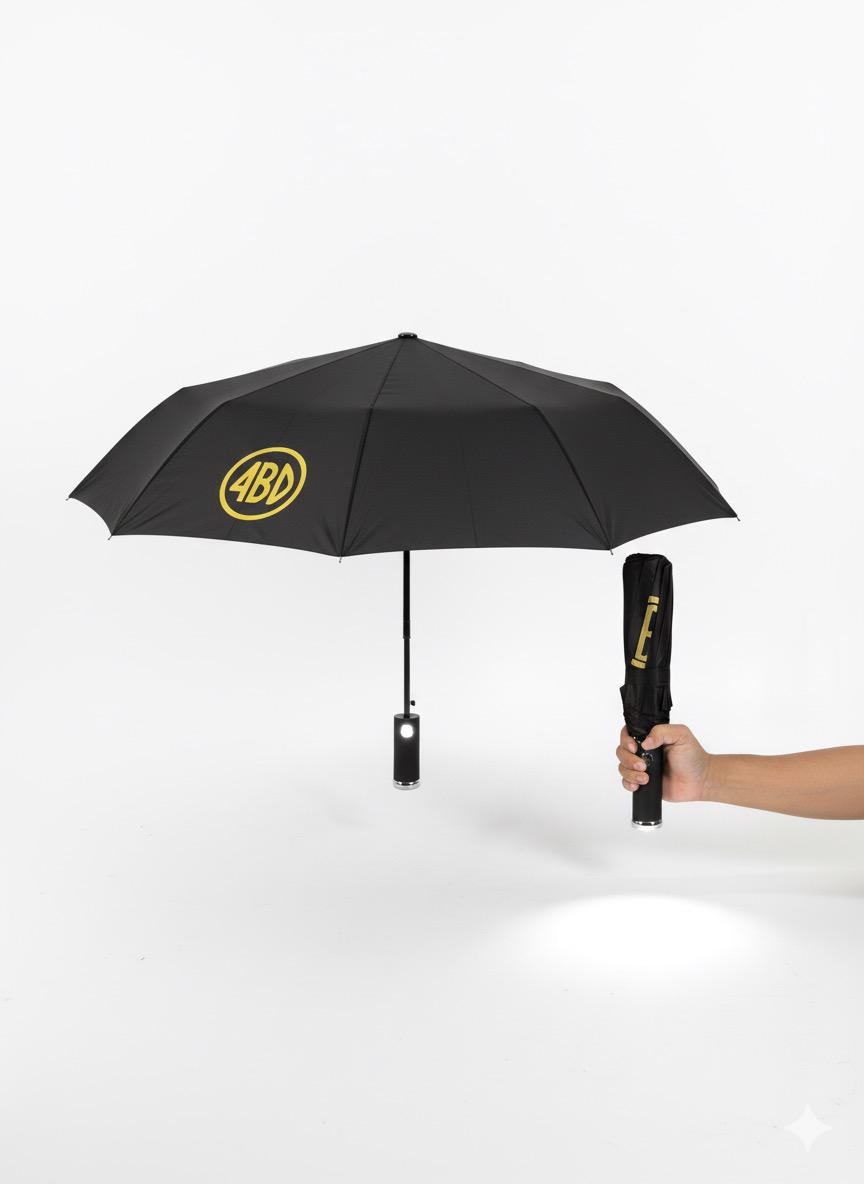Automatic Folding Umbrella with Built-in LED Light | One-Touch Open/Close | Windproof & Travel-Friendly