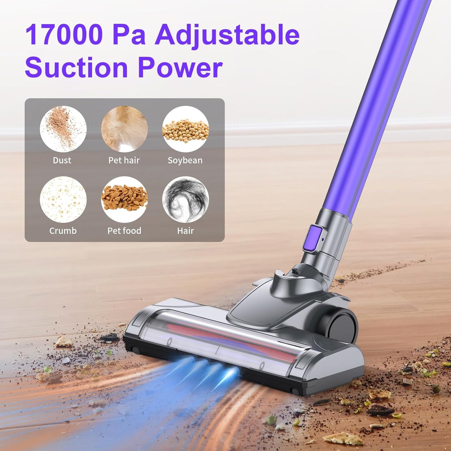 4-in-1 Cordless Vacuum Cleaner with LED Floor Brush