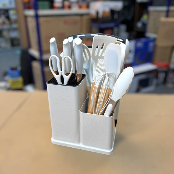 Silicon Utensils & Knives Set For Kitchen use (19 pieces)
