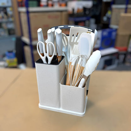 Silicon Utensils & Knives Set For Kitchen use (19 pieces)