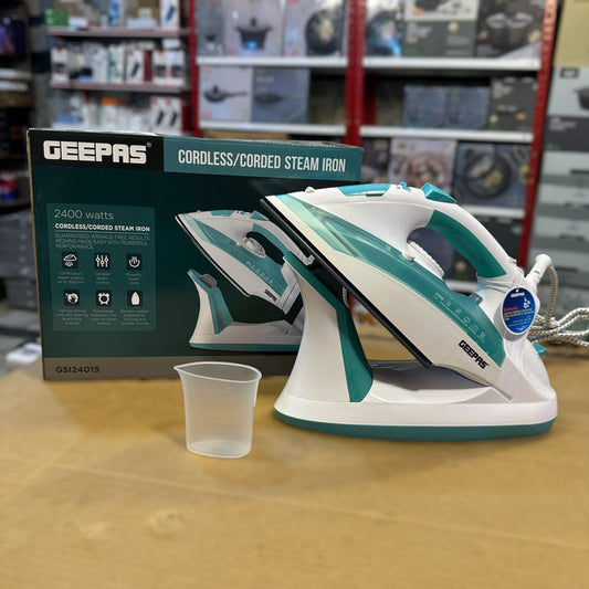 GEEPAS Dual Function Cord & Cordless Steam Iron ( 2400 W 24015 )