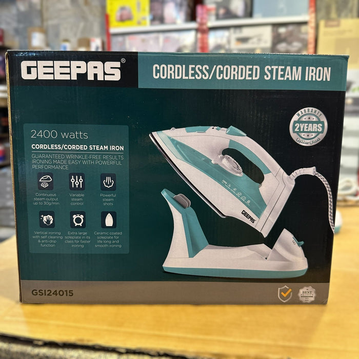 GEEPAS Dual Function Cord & Cordless Steam Iron ( 2400 W 24015 )