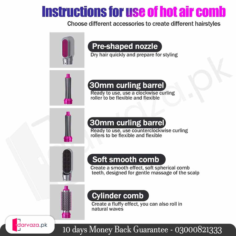 Multiple Hair stying 5 in 1 Curling Wand Set