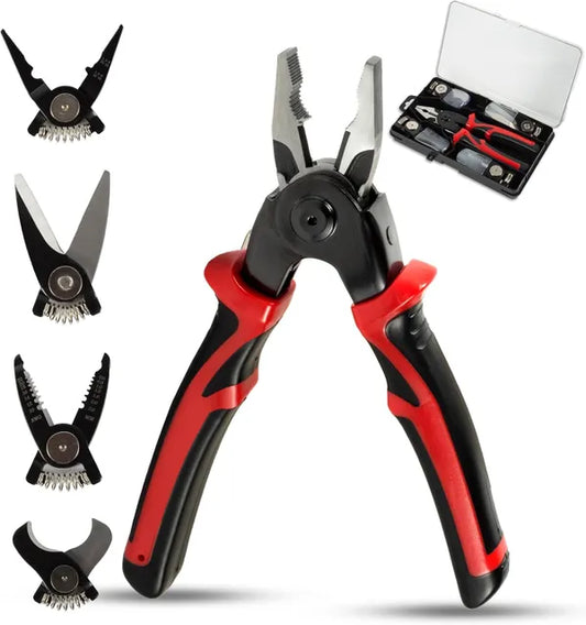 5 in 1 Multifunctional Pliers Interchangeable Head Set Steel Wire Pliers Set
