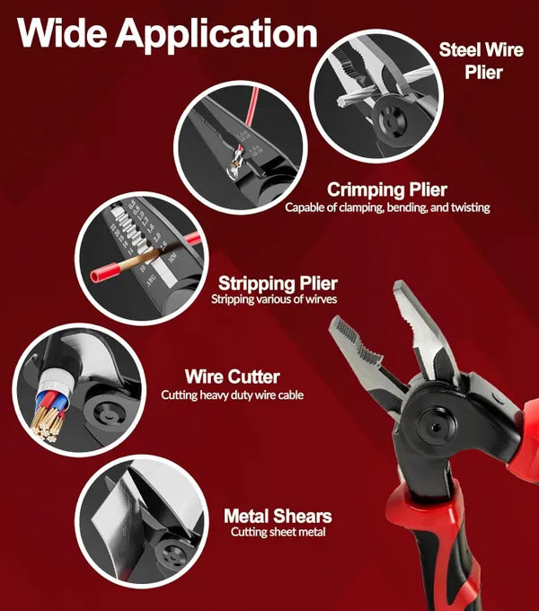 5 in 1 Multifunctional Pliers Interchangeable Head Set Steel Wire Pliers Set