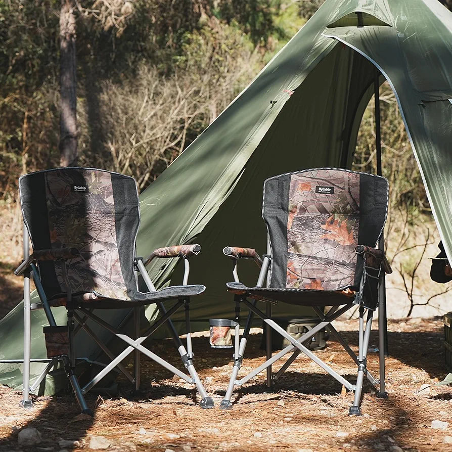 Camping Folding Chair, Heavy Duty Steel Frame Support 150kg