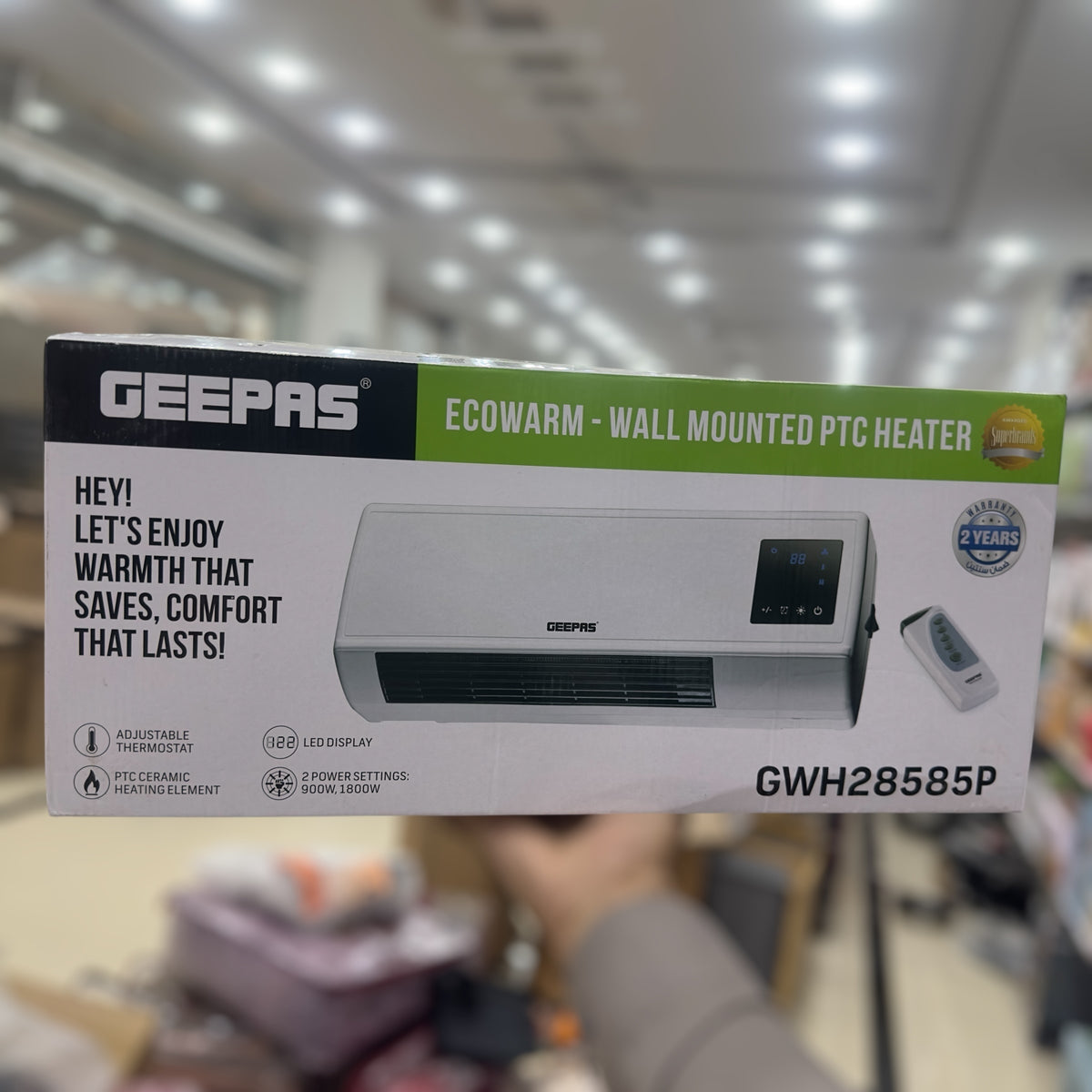 Geepas Ecowarm Wall heater PTC Heater 28585