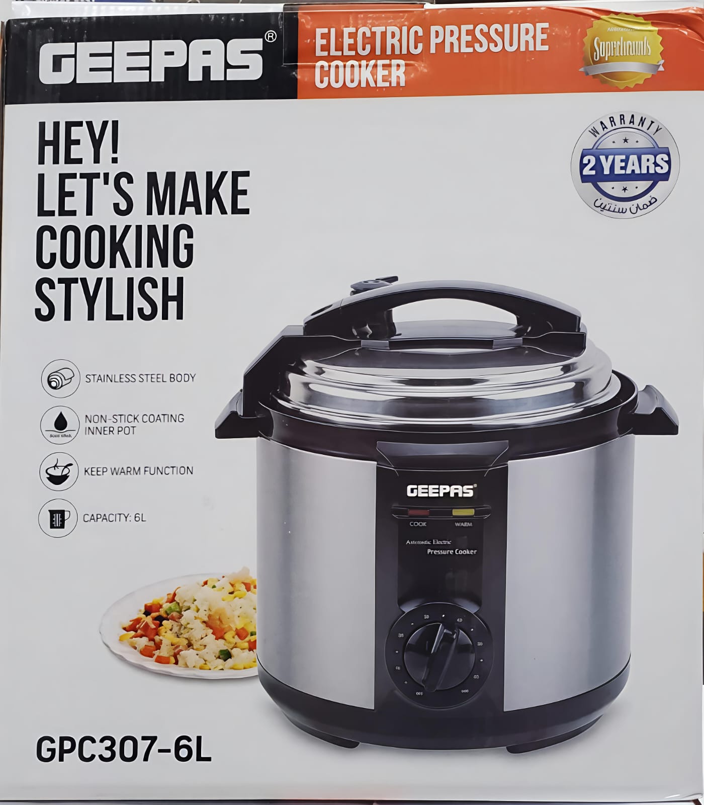 GEEPAS multi electric Pressure cooker GRC 307-6L