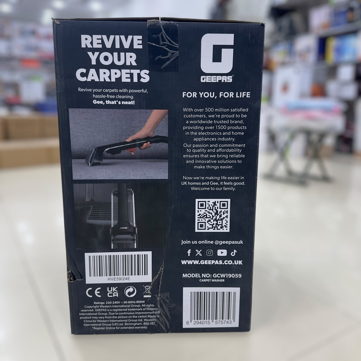 Geepas  Carpet Washer floor sofa steam cleaner GCW19059