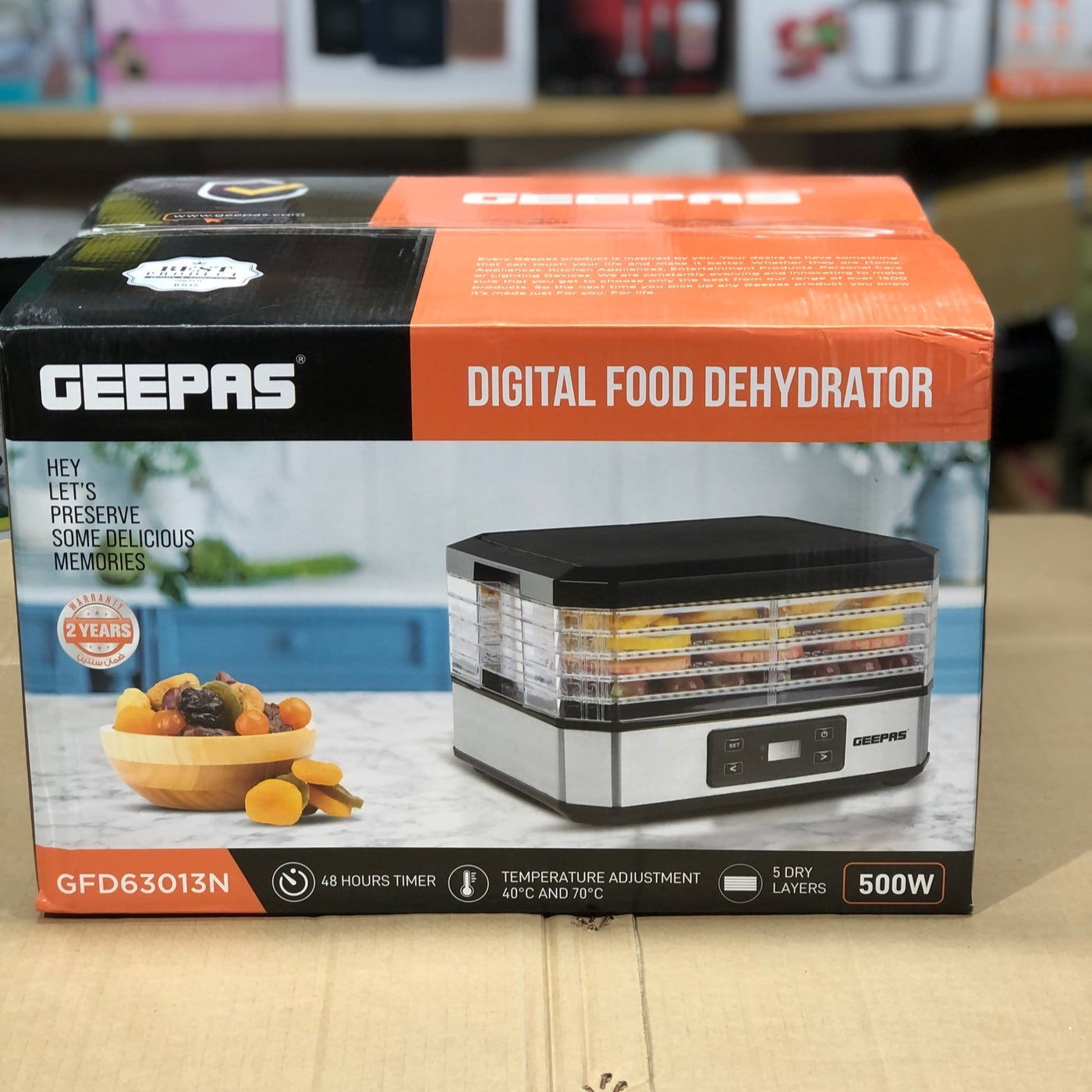 Geepas 5 Trays Dehydrater GFD63013N ( 2 year warranty)