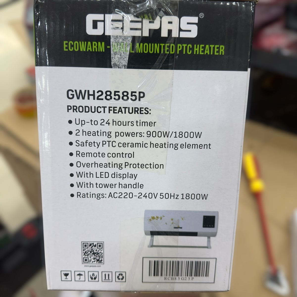 Geepas Ecowarm Wall heater PTC Heater 28585