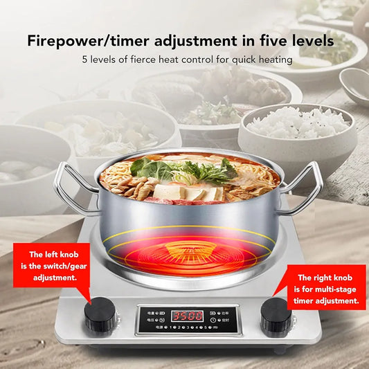 Induction Cooker,  Countertop, Single Burner, Efficient Touch Control Panel 3500W