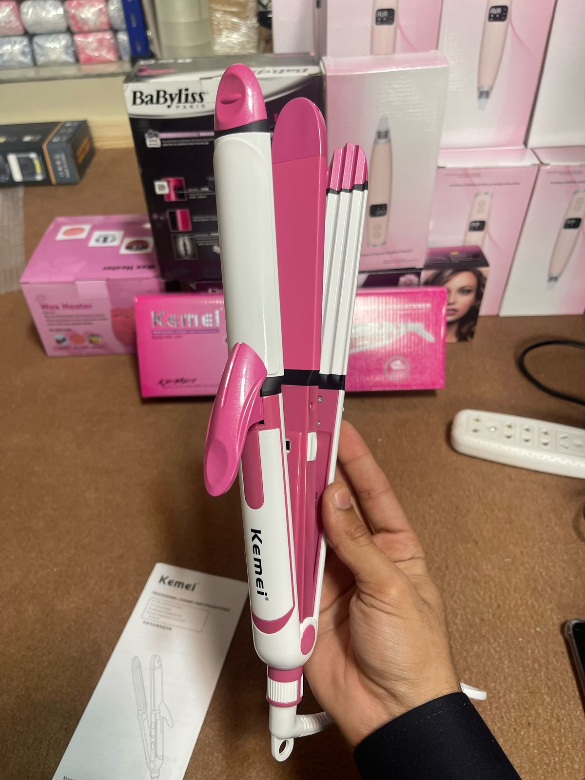 Kemei 3 in 1 Hair Straightener, Curler Beauty Styler